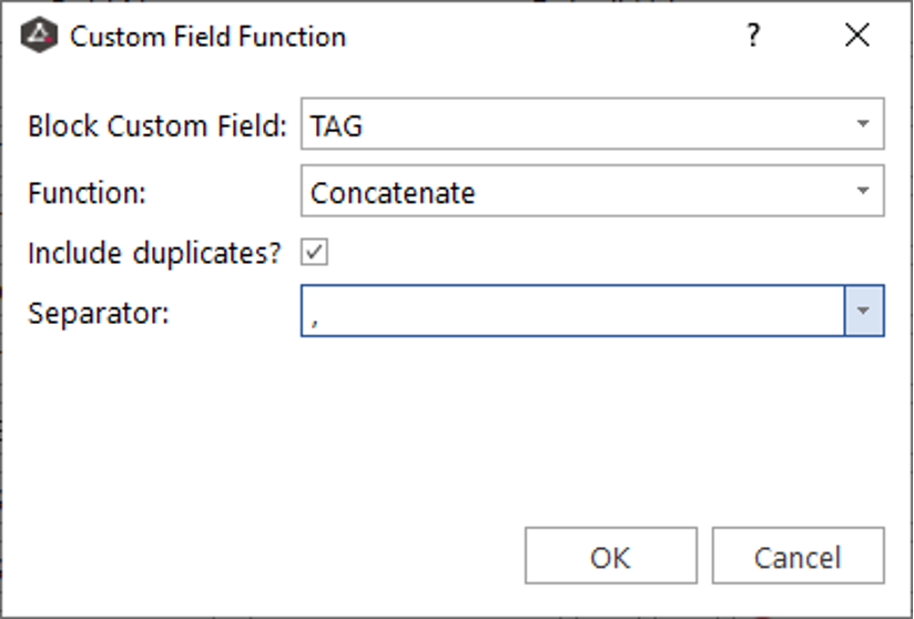 Create a Custom field named TAG and use the Concatenate function to create a list of string values.